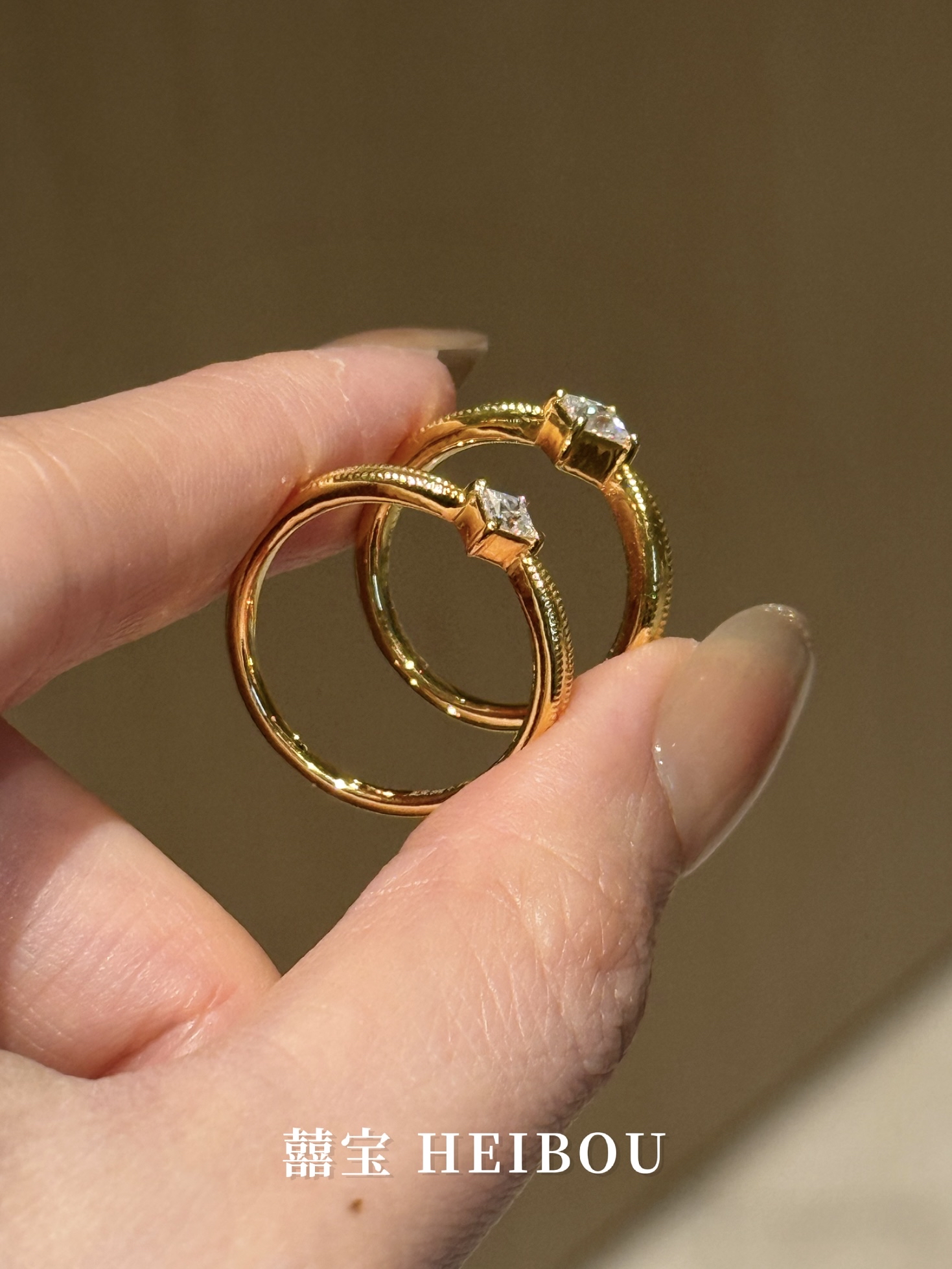 【6D镶嵌】公主方钻戒指