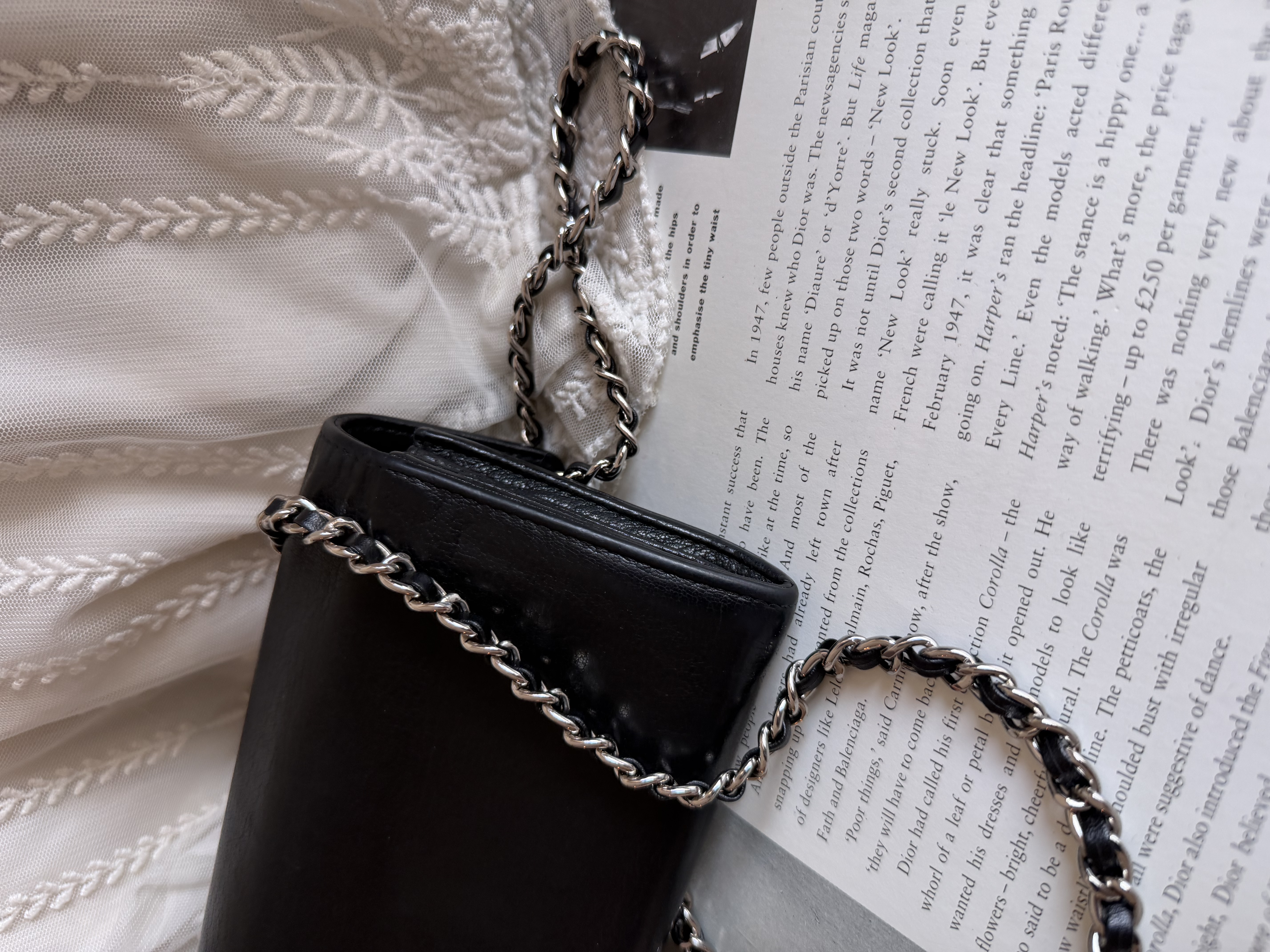 Chanel black leather wallet 