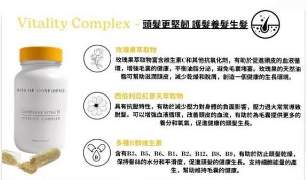 法國Days of Confidence Vitality complex活髮複合膠囊 60粒 (頭髮生長健康)