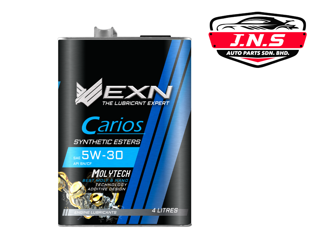 EXN Carios SAE 5W-30 API SN/CF Synthetic Esters Molytech Engine Lubricants 4L
