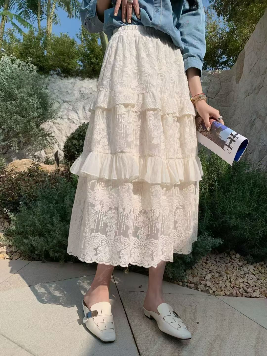 提花刺綉半截裙