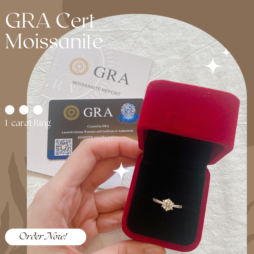 Moissanite Collection 1 carat Ring 008 【FREE size: Adjustable Ring】