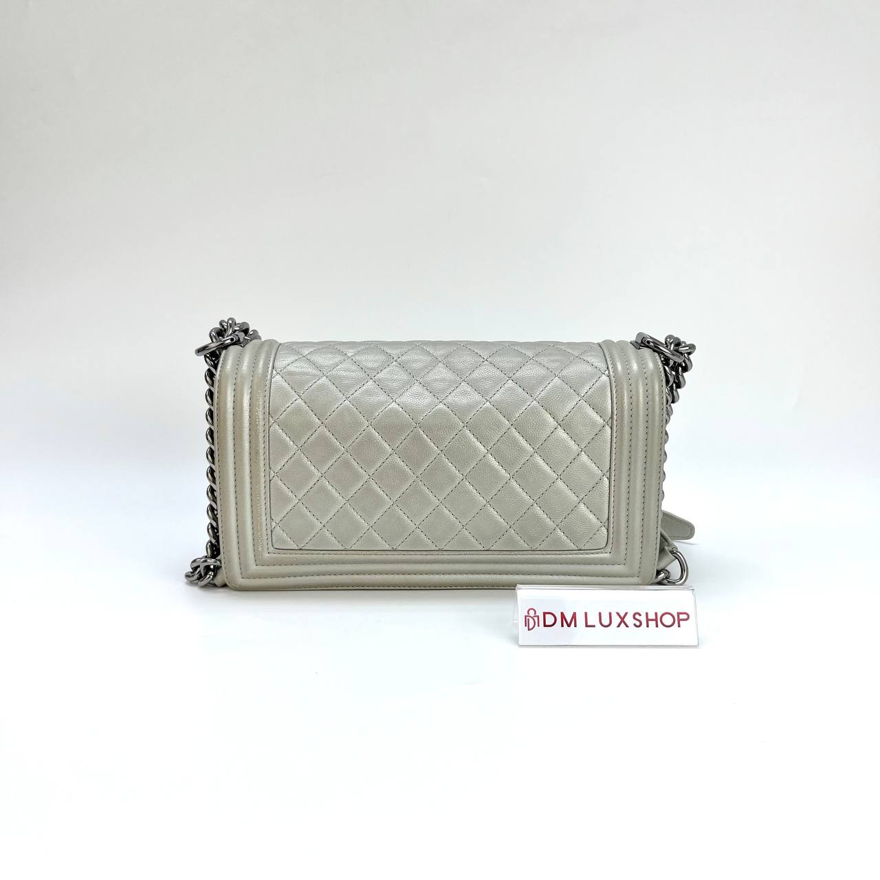 Chanel Boy Medium Grey SHW (Serial 24, Y: 2018)