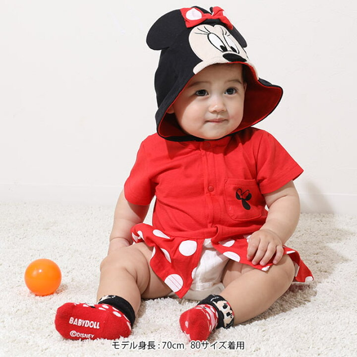 🇯🇵預訂 日本直送🇯🇵Babydoll x Disney兩色人物造型連帽短袖包屁裙