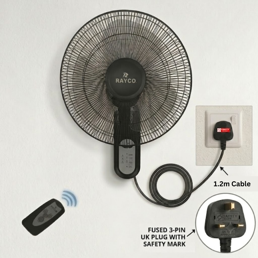 Rayco 16" Wall Fan with Remote Control RWFR3116R