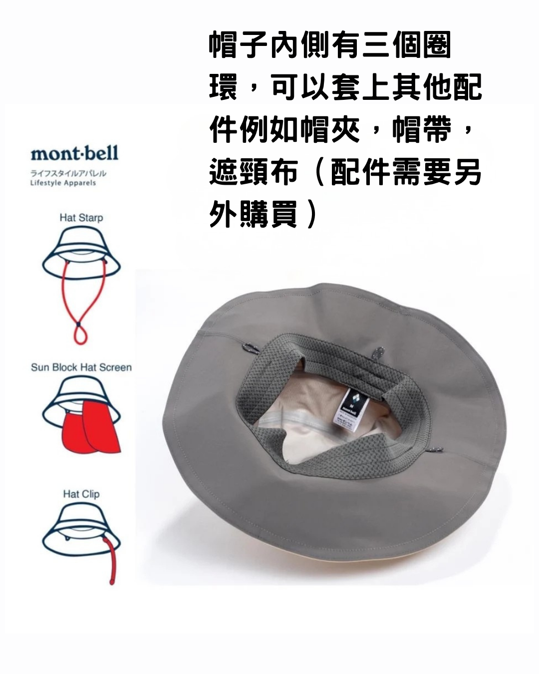 日本代購【 日本直送 montbell  速乾 防水 抗UV 帽｜戶外行山必備！男女合用 | quick-dry South Rim Hat unisex 】