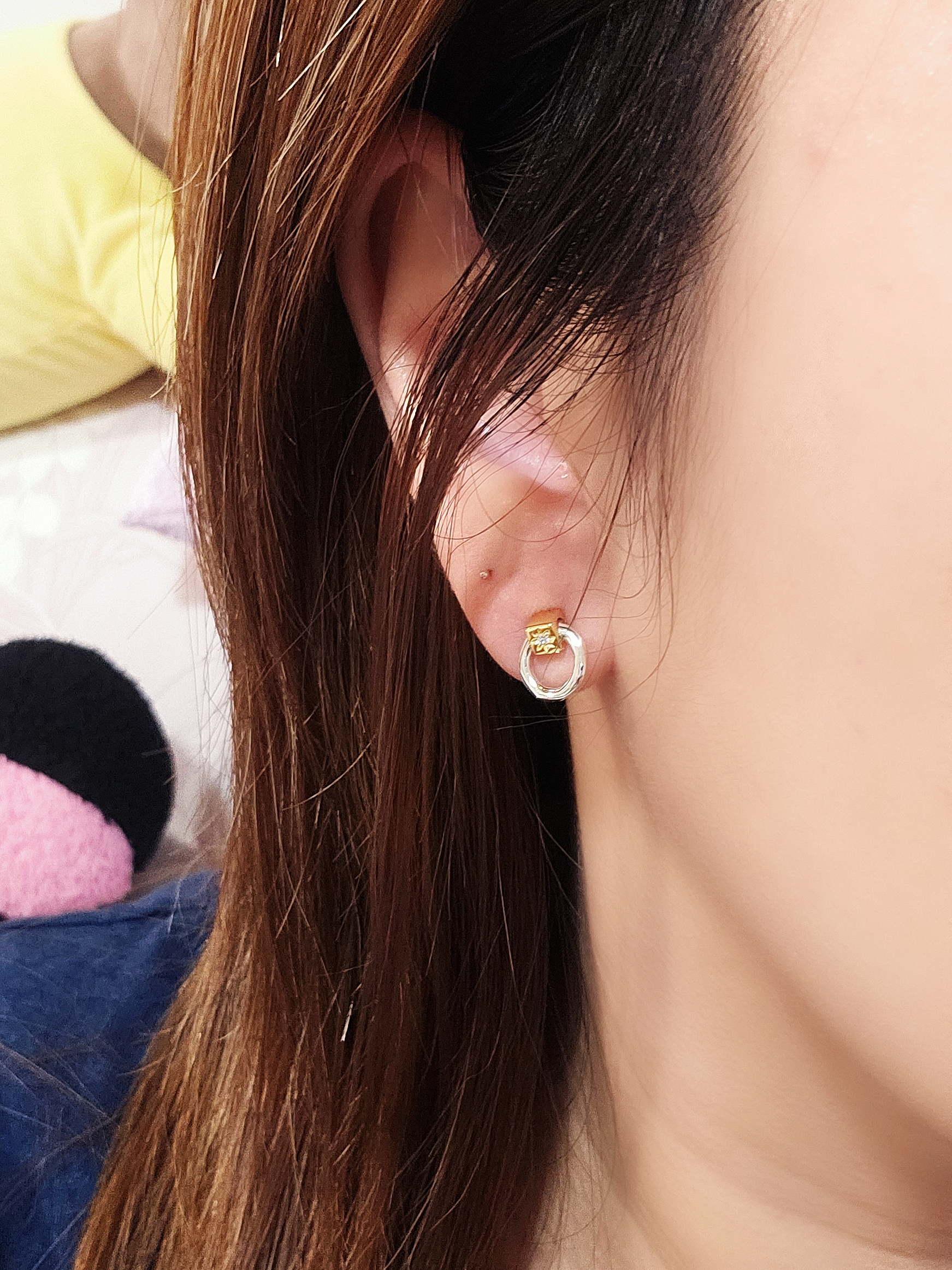 S925 - EE0350 Starlight Hoop Earrings