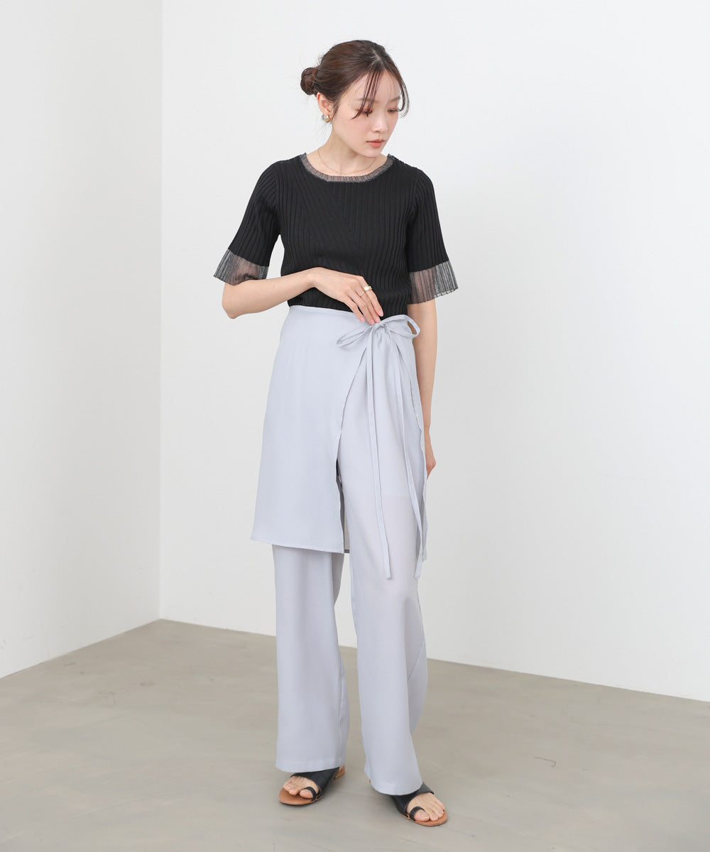 <JP> 透明袖薄紗針織 * 5色入 <預購>