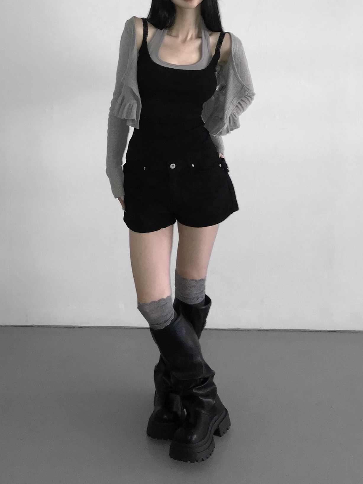 Grommet Belt Mini Shorts