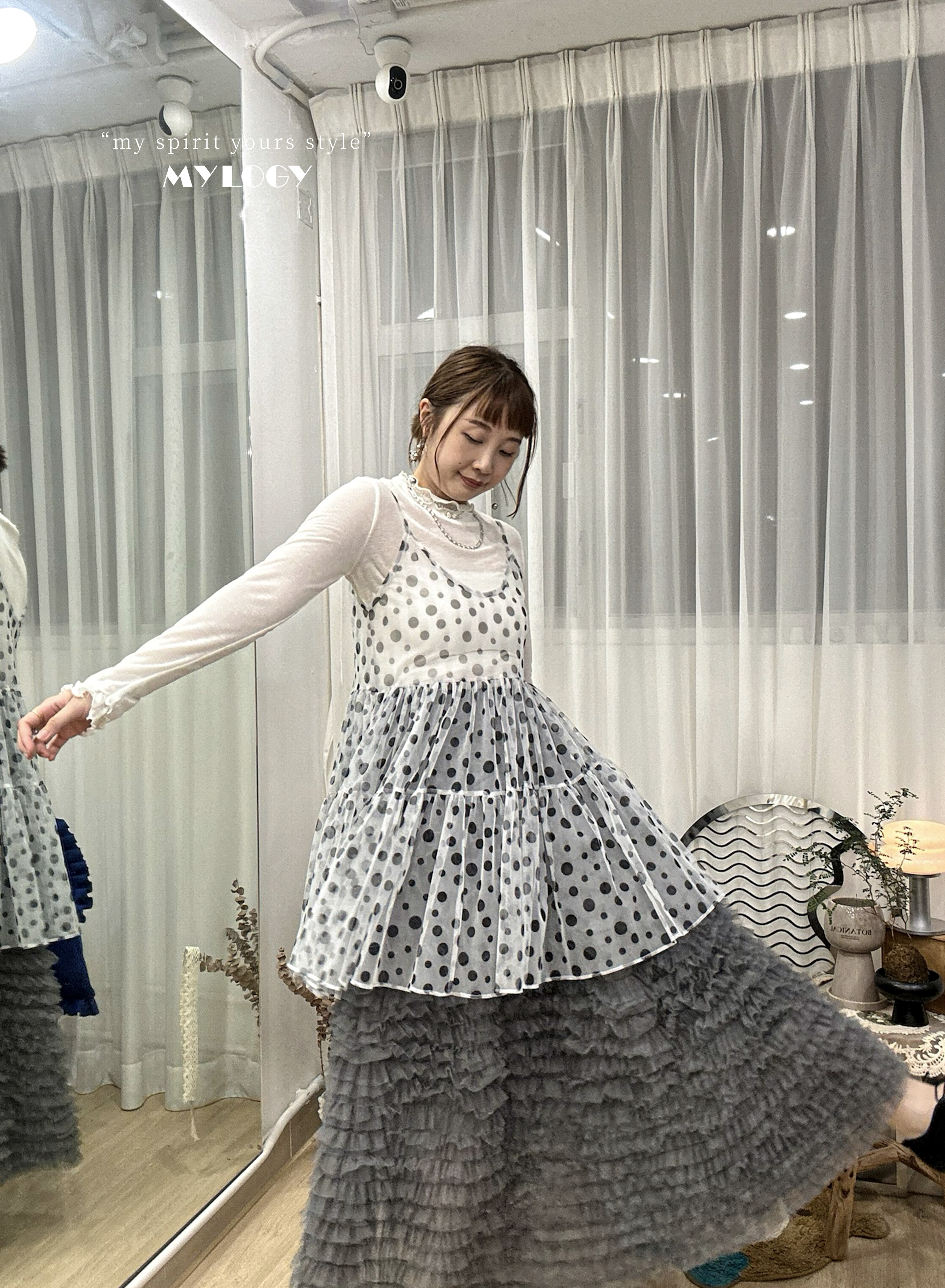 Sun Shine 活力感～波點外搭連身裙 BY0002