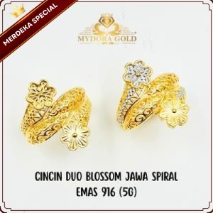 MYDORA Cincin Duo Blossom Jawa Spiral (5G) | EMAS 916/22K