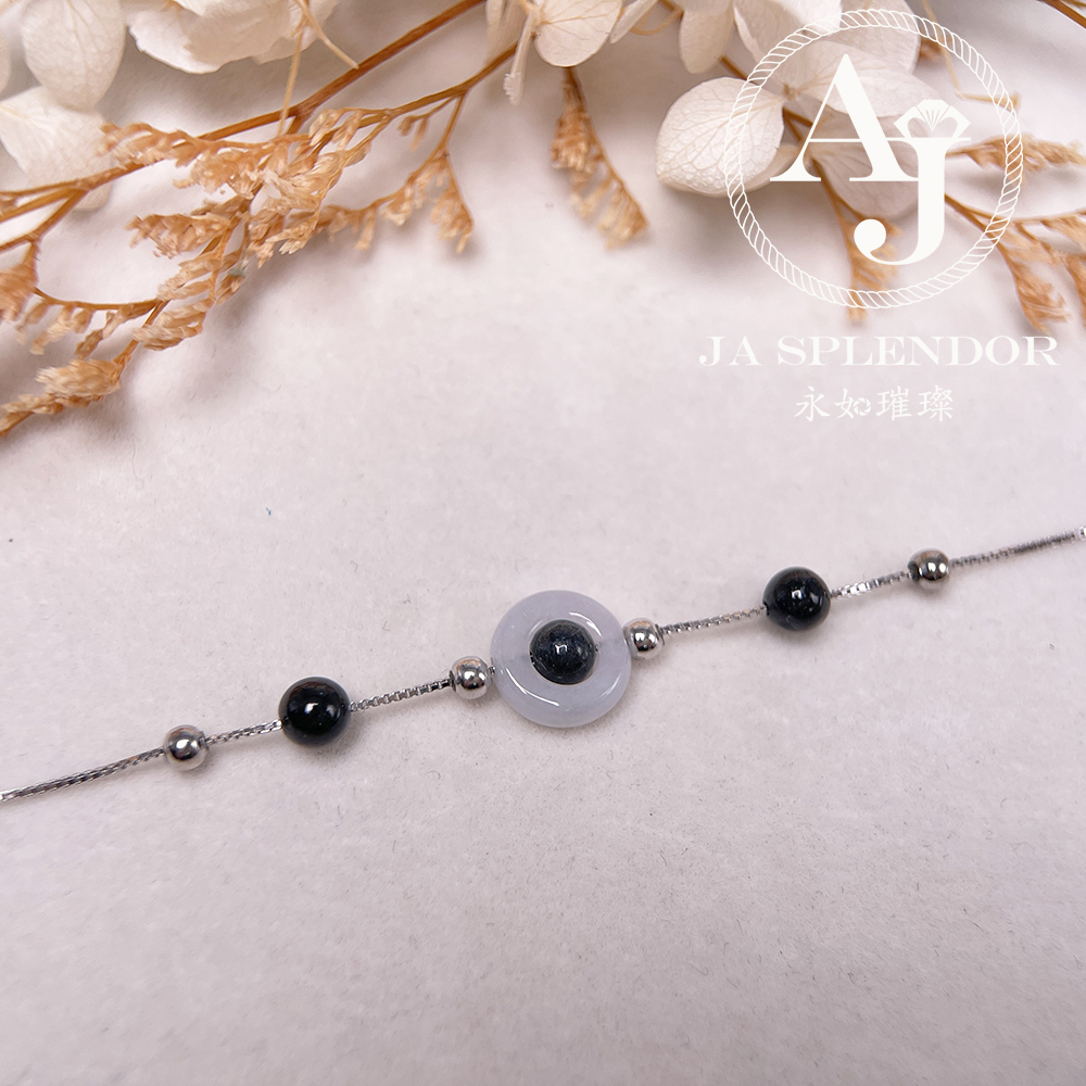 D-36J 天然翡翠A玉 薄荷糖系列純銀手鏈