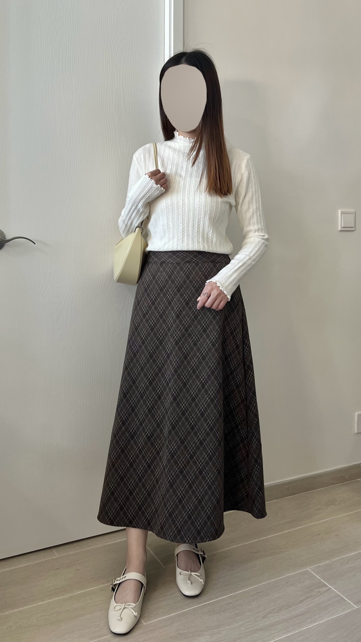 高質秋冬菱形格紋長裙 現貨