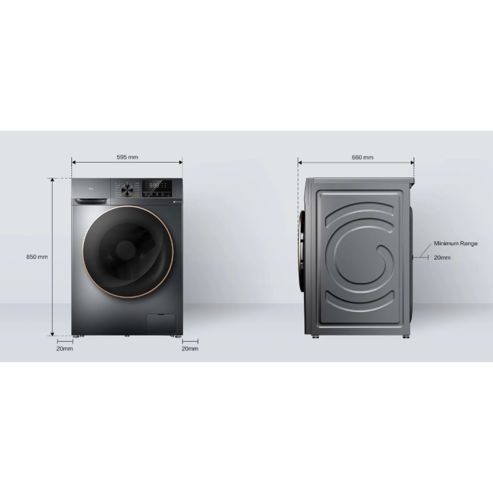 TCL 10.5kg Direct Drive Front Load Washing Machine (TWF105-P22DG)