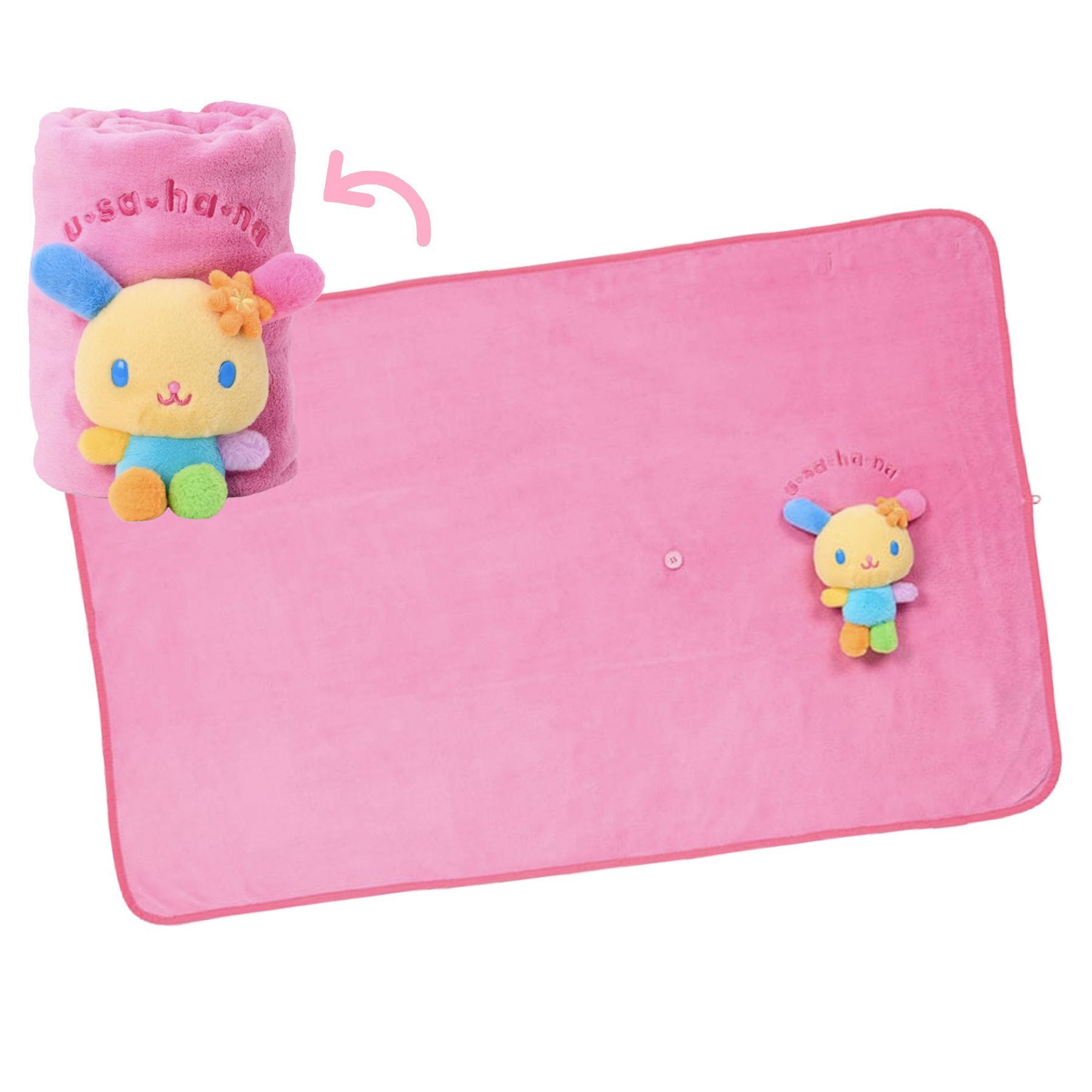 現貨｜Sanrio Usahana 彩耳兔 日版 兩用 毛毯 2-WAY Blanket 110x70cm (71536-1)