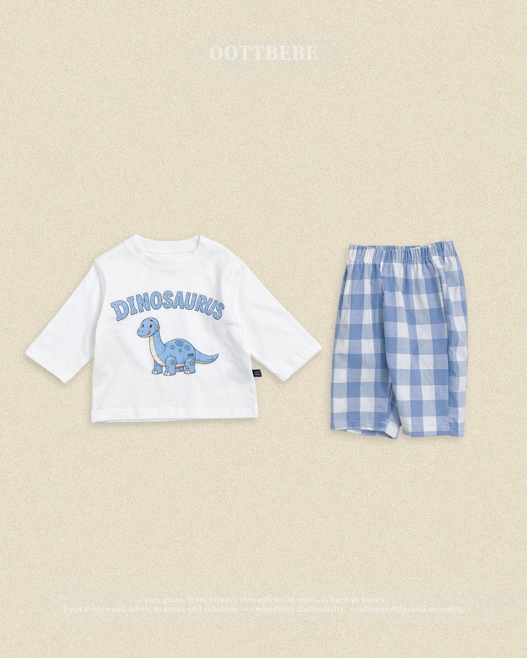 OOTT | Robot dinosaur top and bottom clothes set 