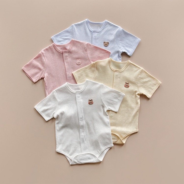 26S/S DTD一碰閉合磁扣系列🧲-清涼鏤空包屁衣