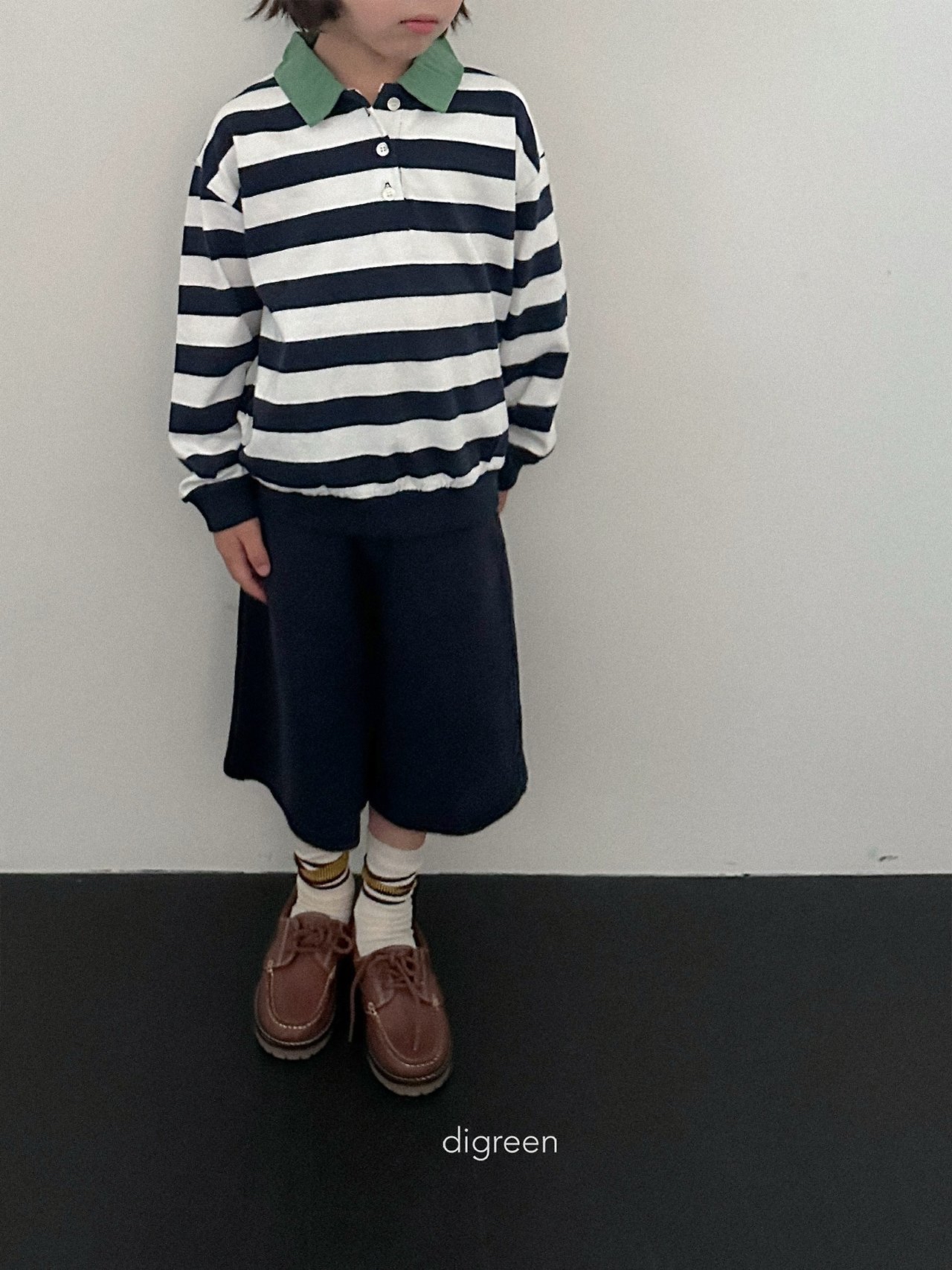 Digreen | striped collar mtm 
