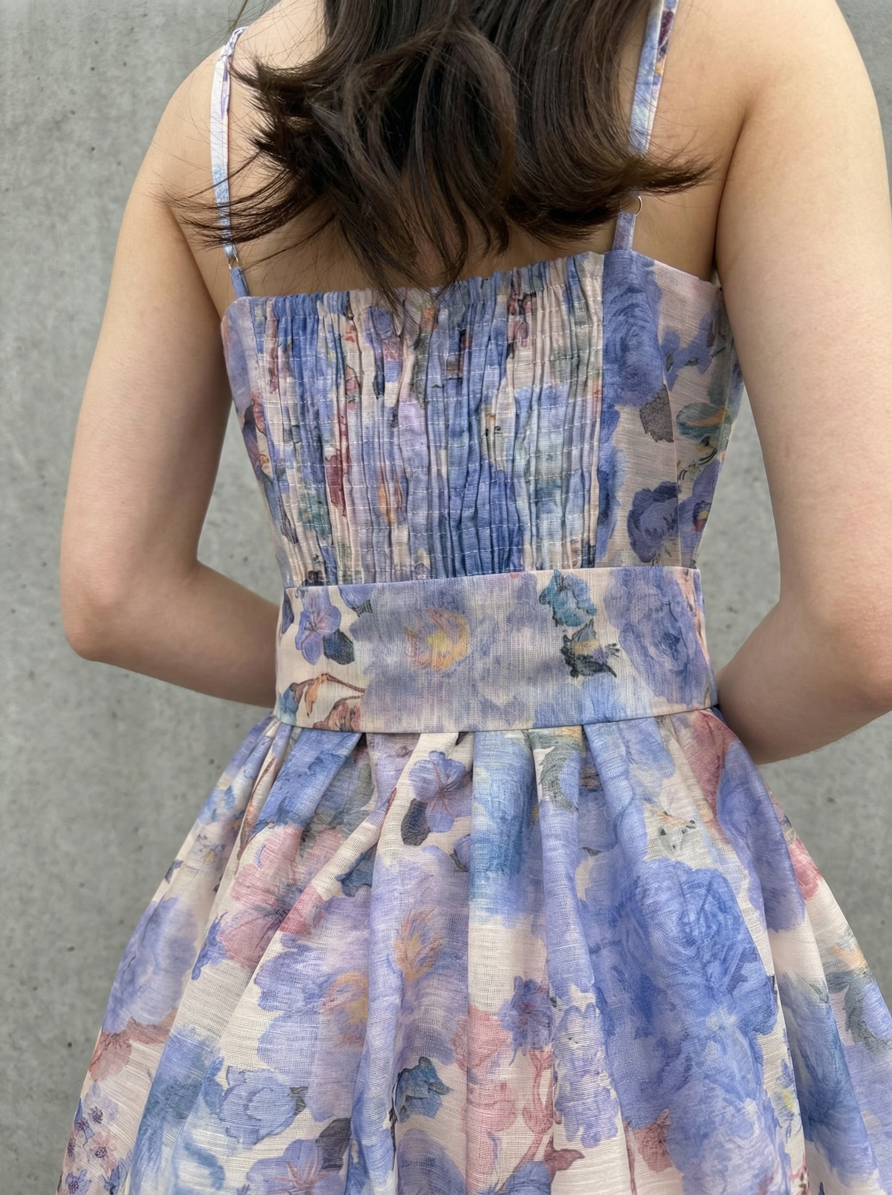 浪漫花卉薄紗連衣裙