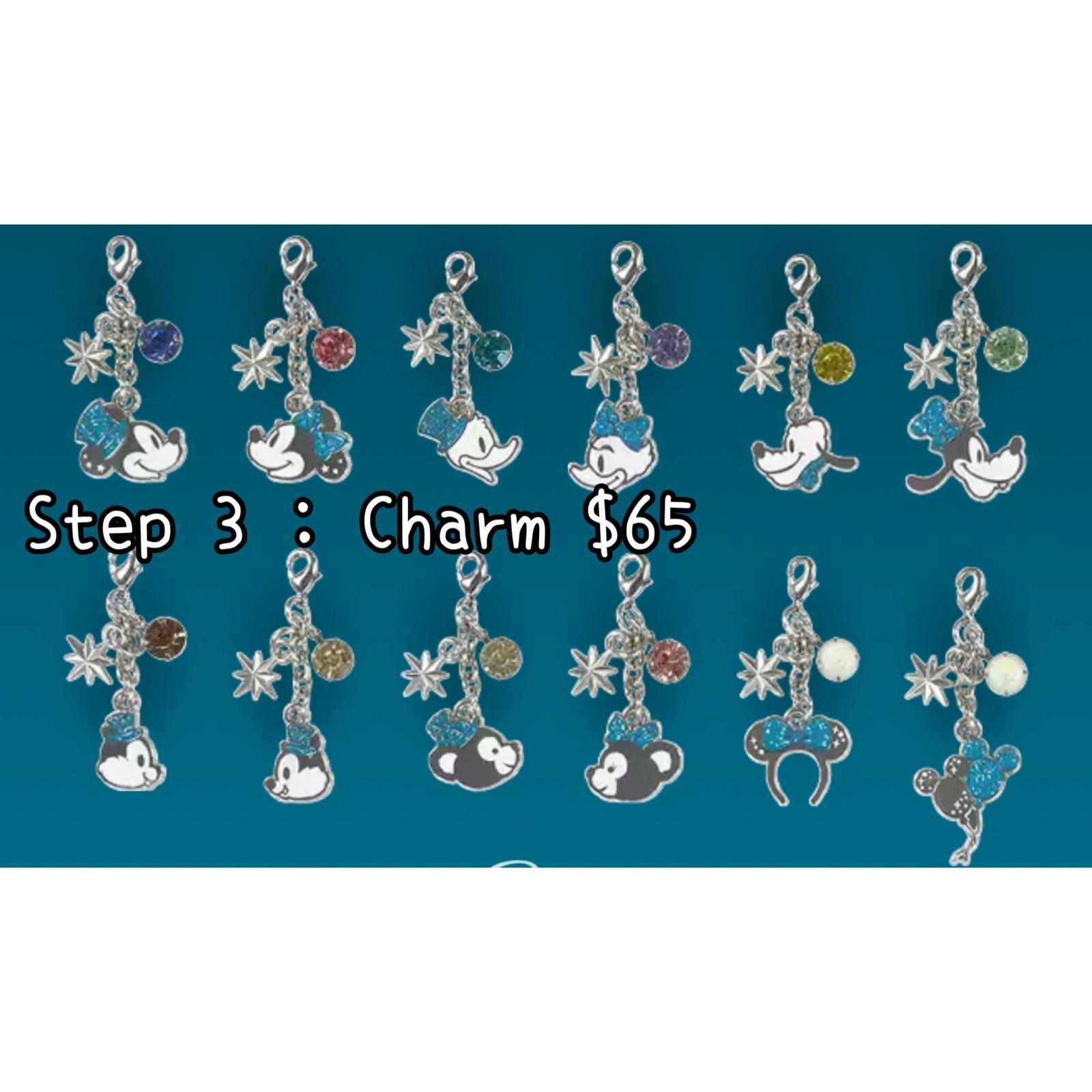《STEP 3》 ：日本：DISNEYLAND園區產品 TOYKO DISNEYSEA 25TH SPARKLING JUBILEE 8/4 日本發賣 DIY JUBILEE BADGE 配件 CHARM