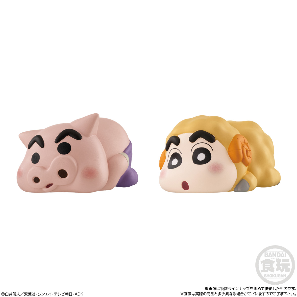 (預訂訂金 $100) (總價 $229) Bandai MOCCHIRI KORORIN 蠟筆小新 造型公仔 2 食玩 (原盒12個) (行版)