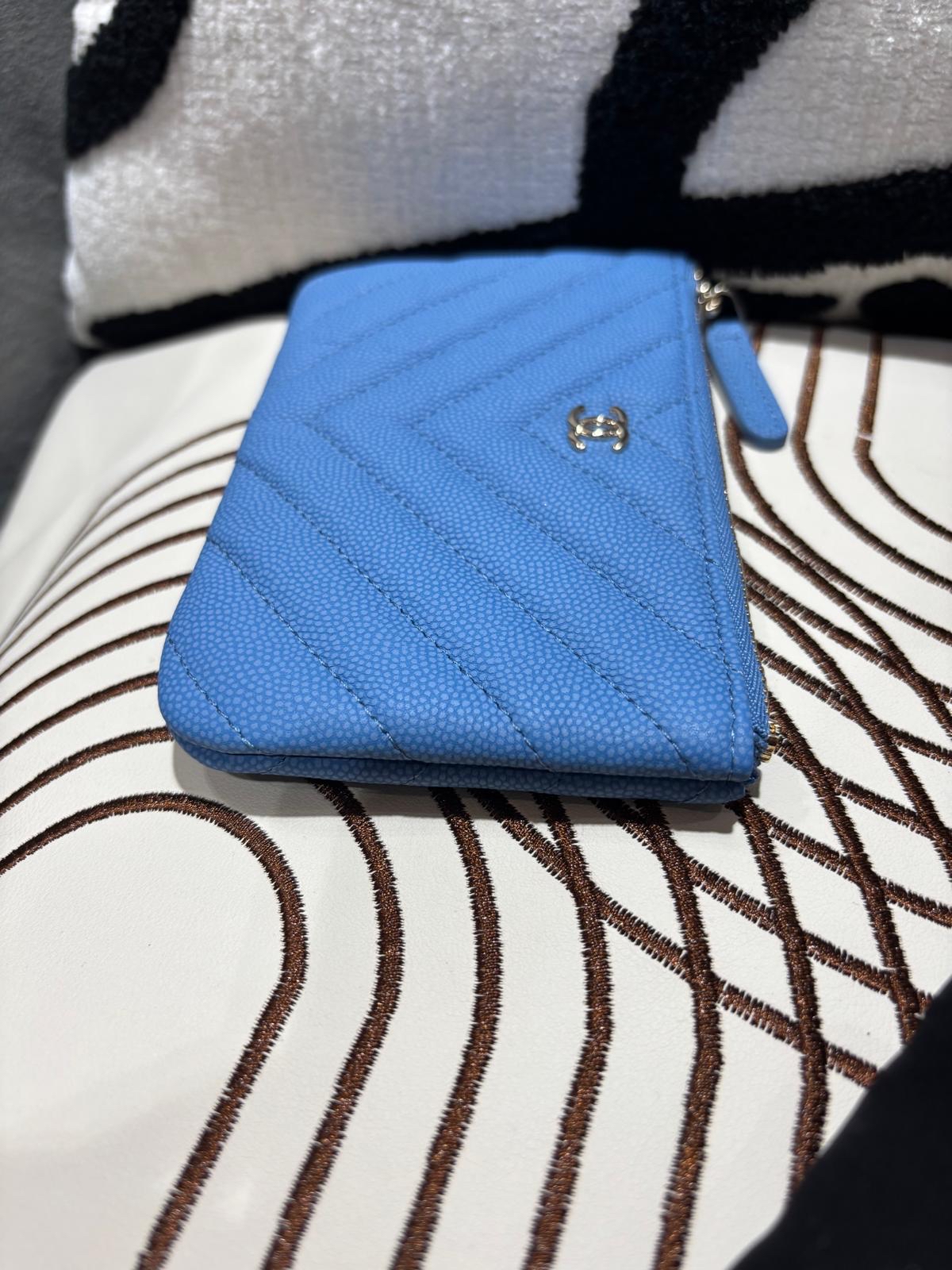 Chanel mini zip pouch 荔枝牛皮拉鍊卡包 100%Authentic,Unused ✅27card  ✅Box 