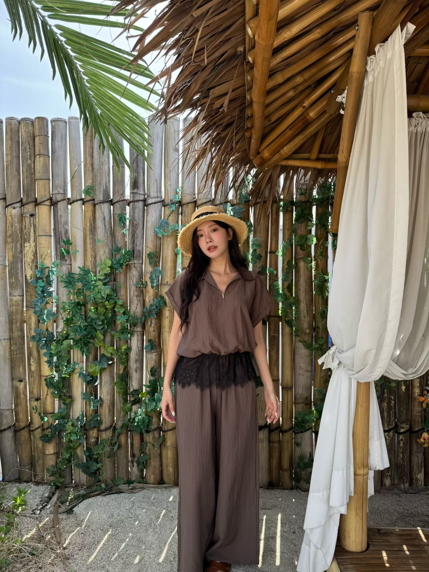 MG02_05 全橡筋直間落地褲 (3色)