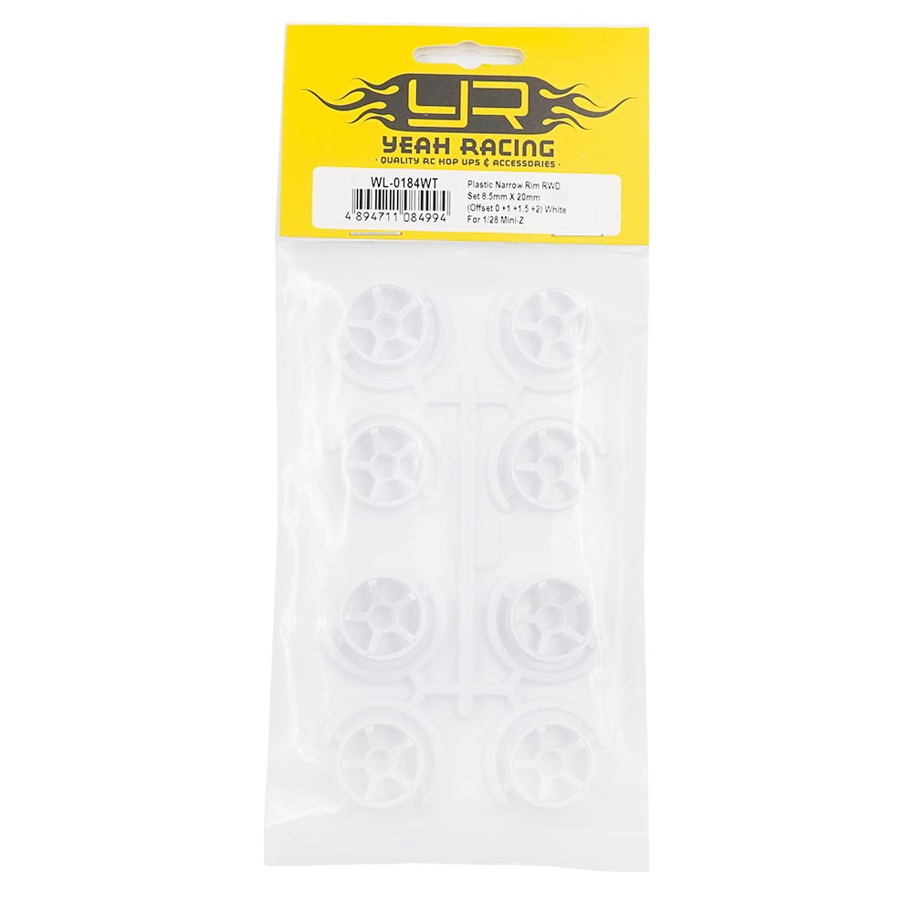 Yeah Racing Plastic Narrow Rim RWD Set 8.5mm X 20mm (Offset 0 +1 +1.5 +2)  WL-0184WT