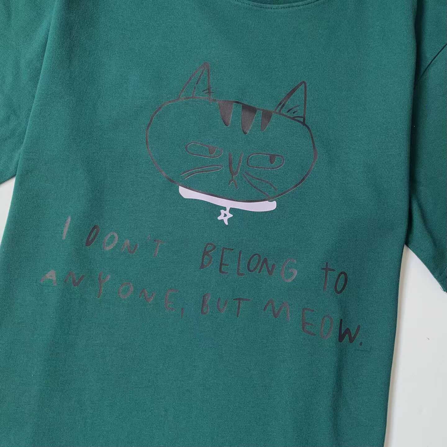 預訂 貓咪MEOW圖案短袖Tee [貨號26A548]