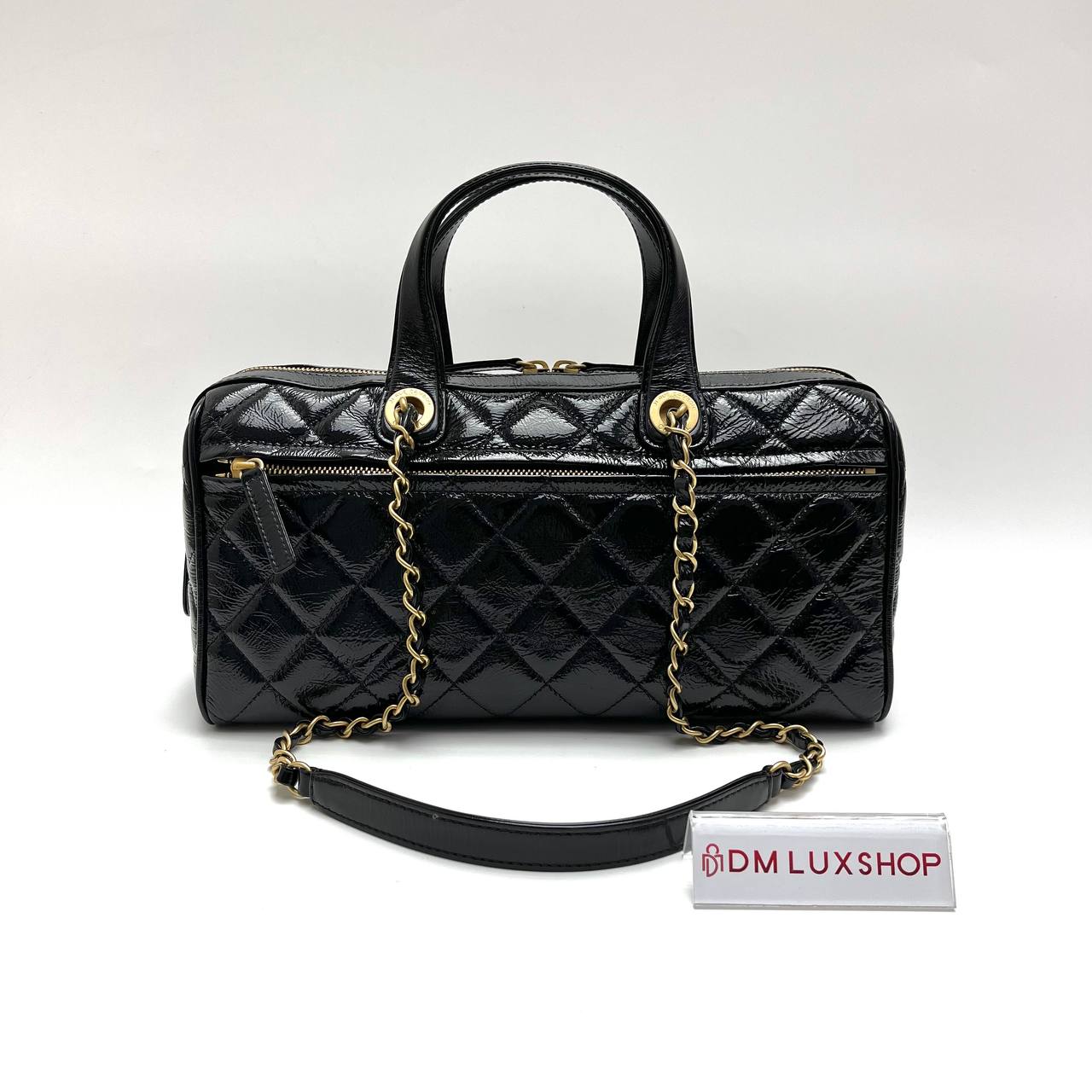 Chanel 25A Black Bowling Bag GHW (Microchip)