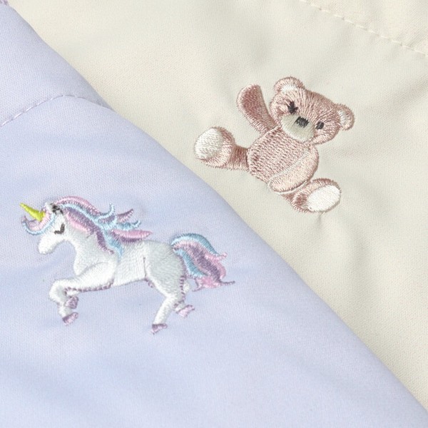 🆕【⭐訂購⭐】🇯🇵日本直送 🌀獨角獸 / 小熊刺繡 薄紗荷葉邊 絲帶 #功課袋🌀[ELBD-0034][260304]