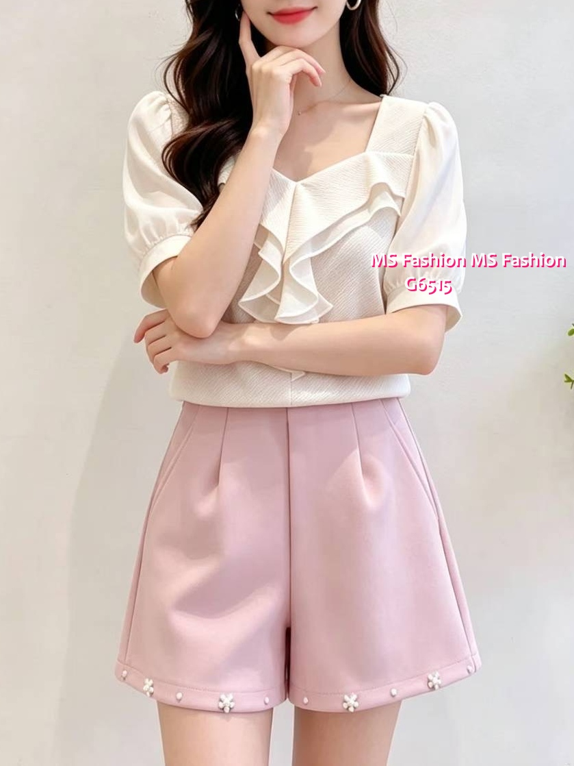 G6515 靚料ruffle top
