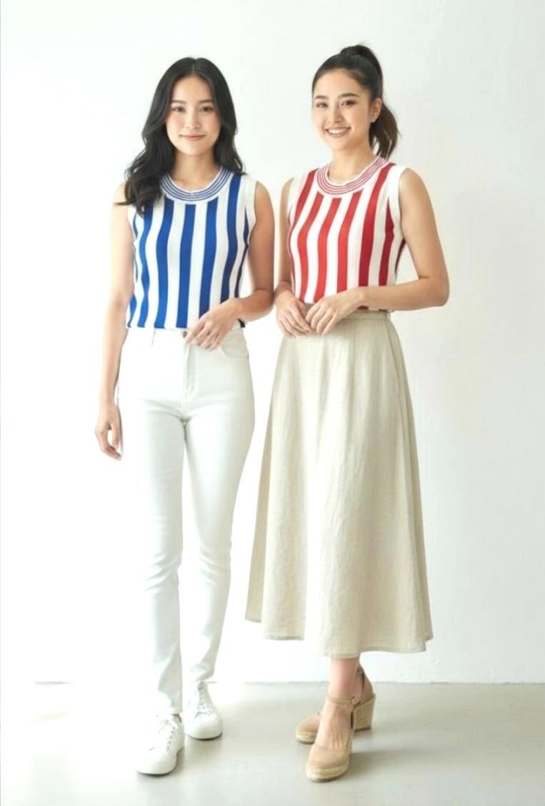 Bold Stripe High Neck Knit