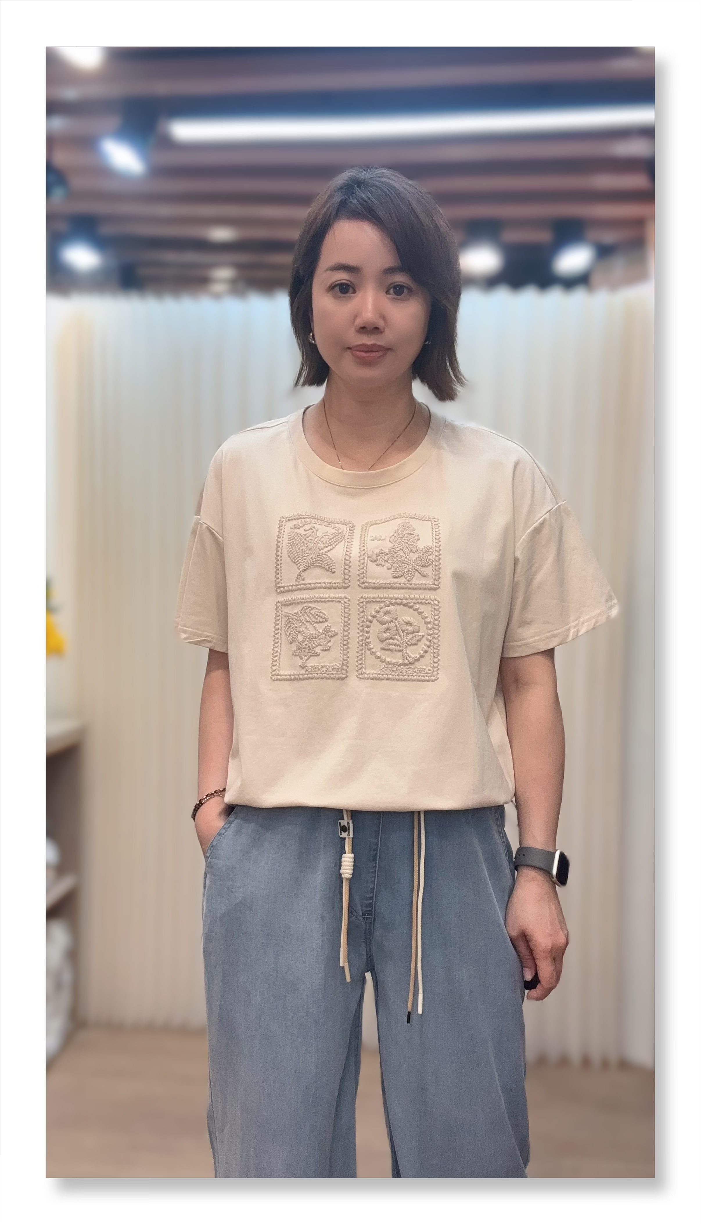 混棉彈性繡花衫 M969 846329269
