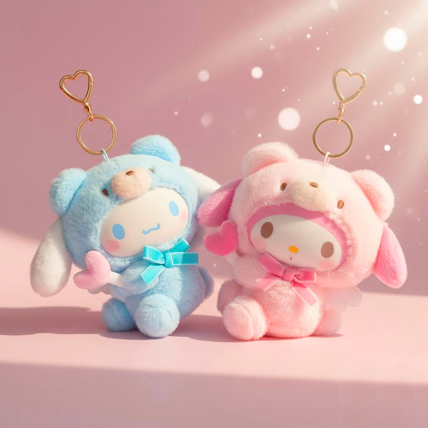 Sanrio - 公仔掛飾 (藍色毛毛玉桂狗款)