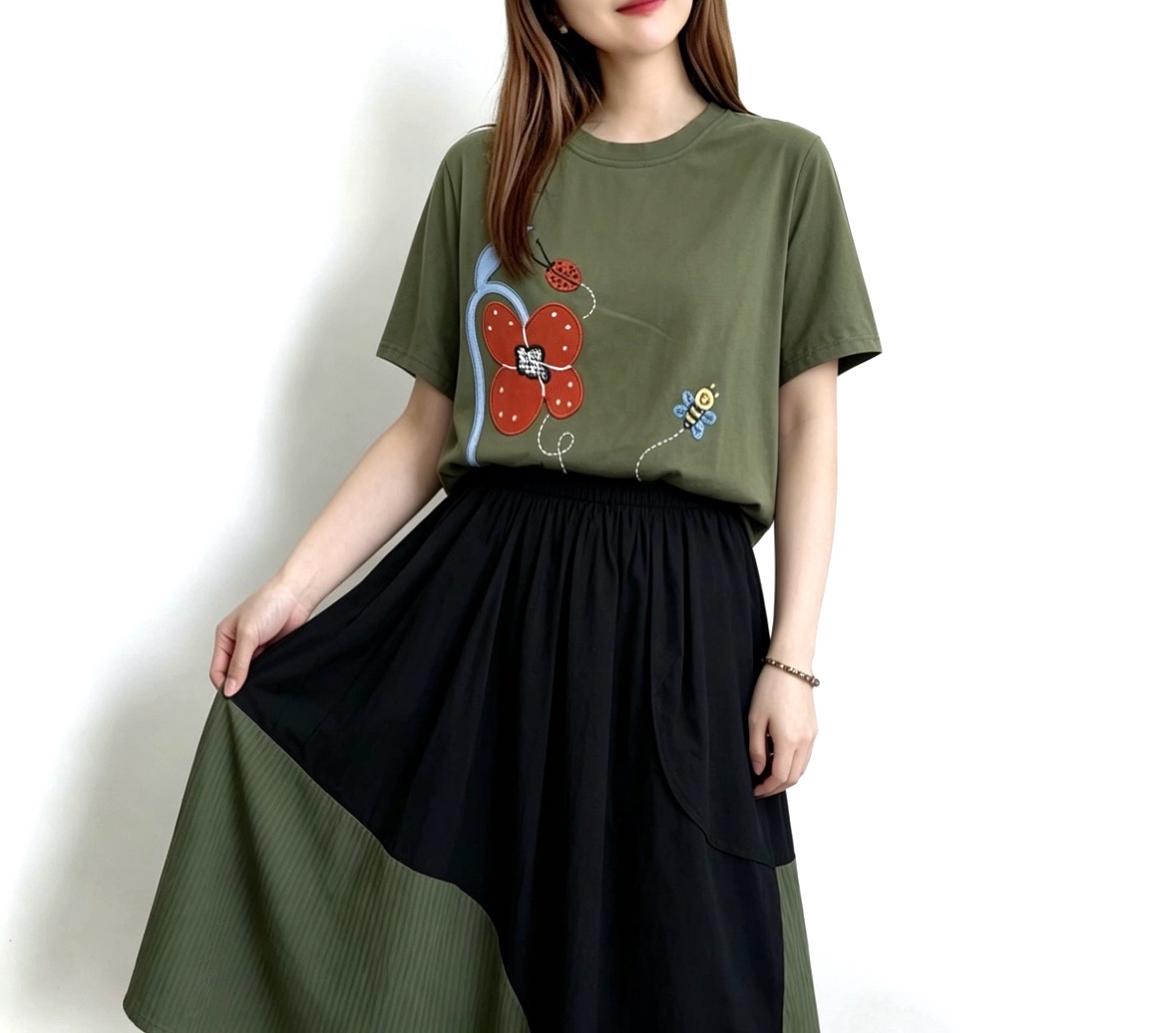 ☀️夏日優惠☀️ 日系刺繡print Tee