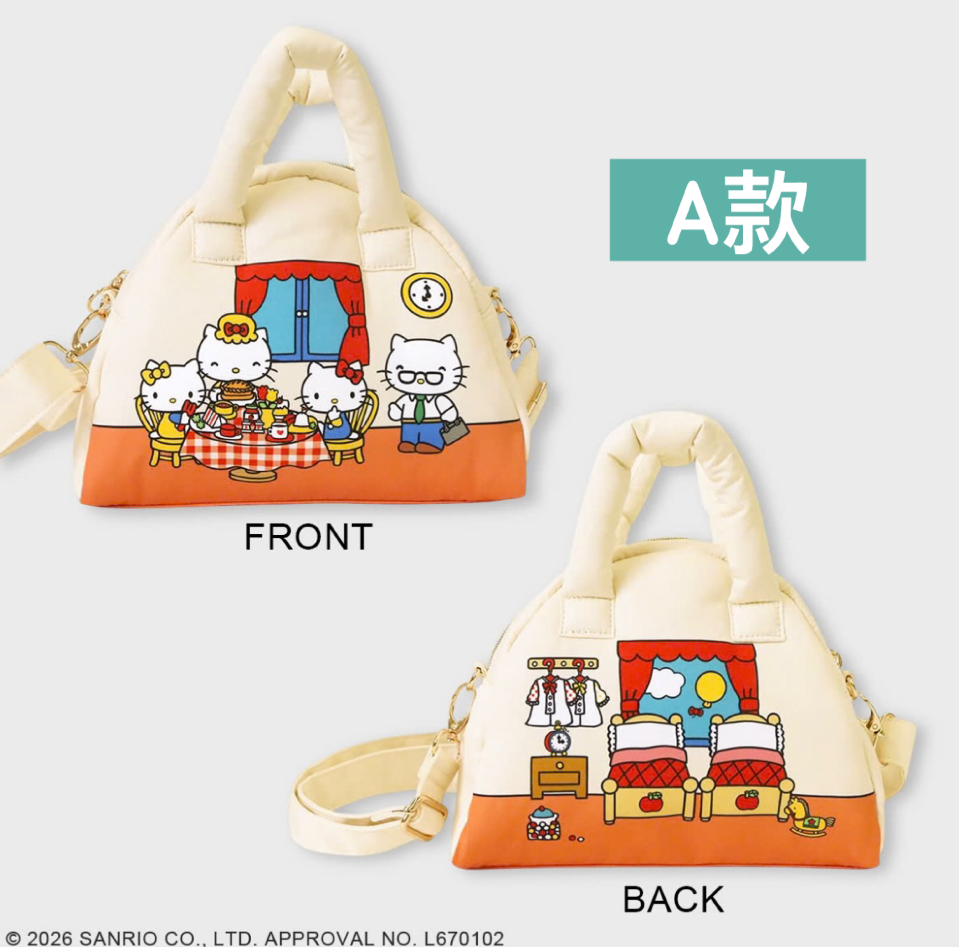 日本預訂📍日本Hello Kitty x Accommode可愛系列 - 雙面圖案兩用手袋 不包郵 25/6日本開售
