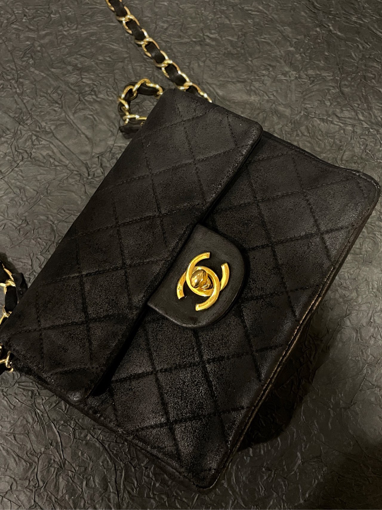 【預訂貨品】Chanel 中古絨面方胖子 
