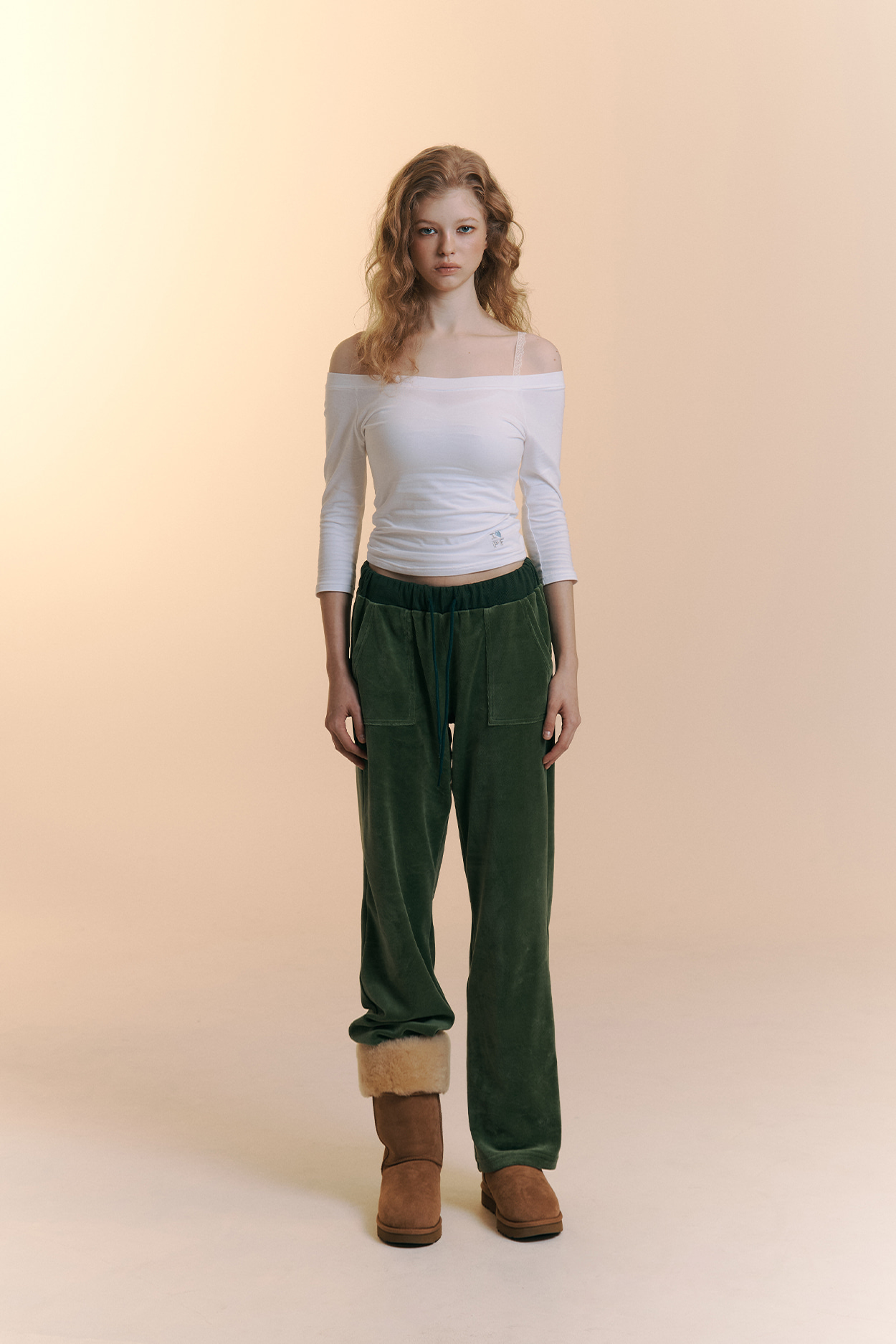 pleaseNOFOLLOW - Zed Off-Shoulder Long Sleeve Top (White)