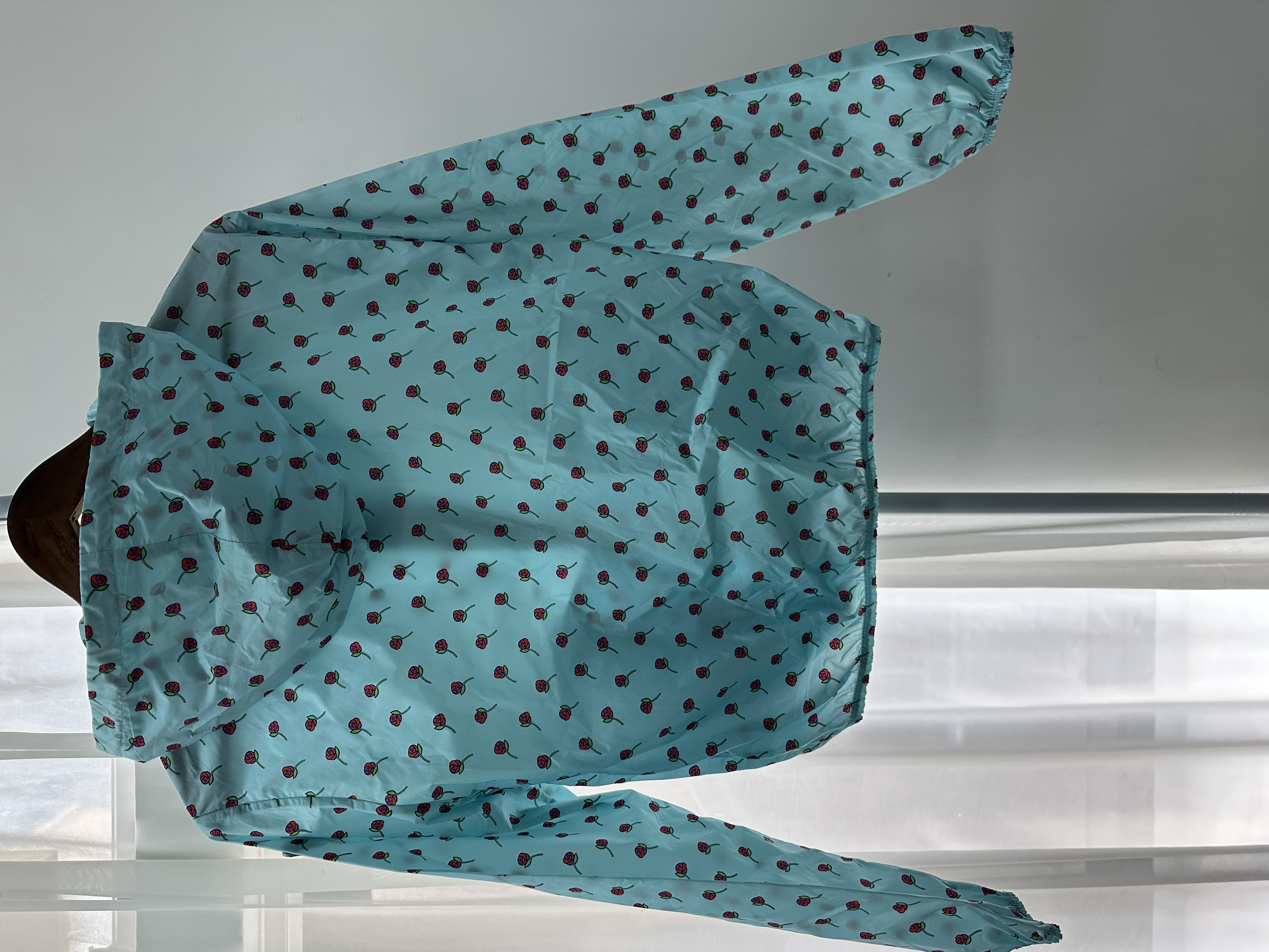 Pre-owned Prada light blue rose print rain jacket / Product Code: 26050804