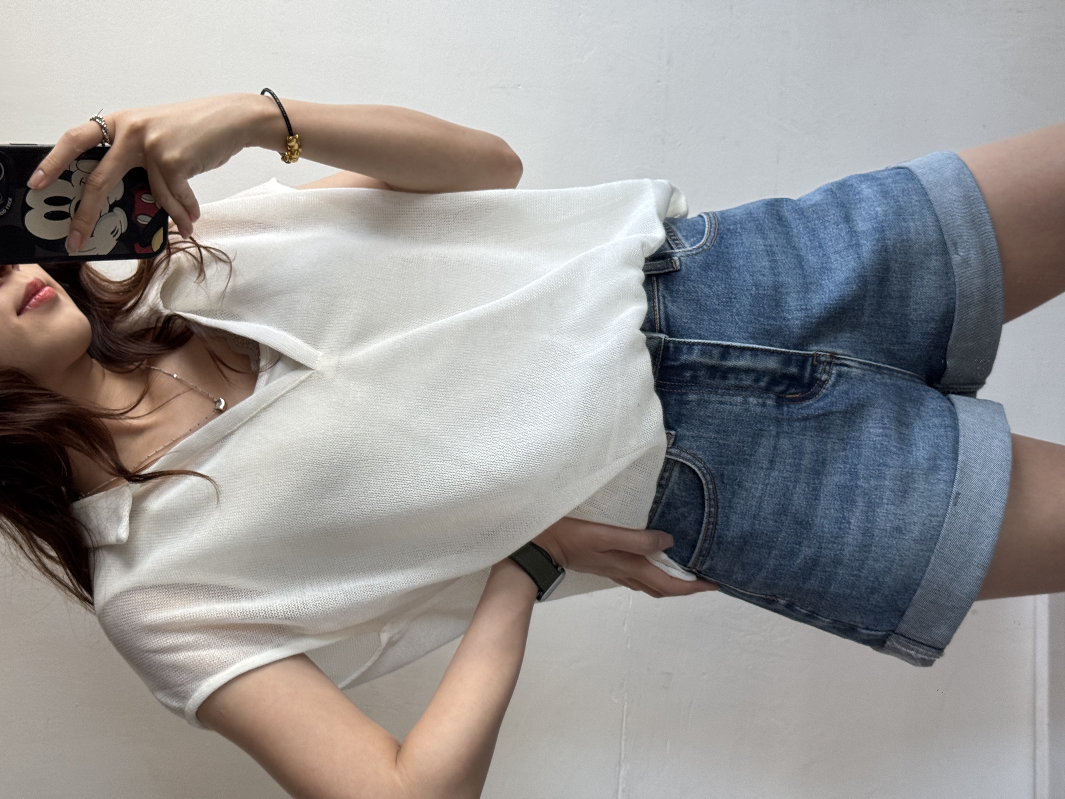 針織+背心假2件短Top 
