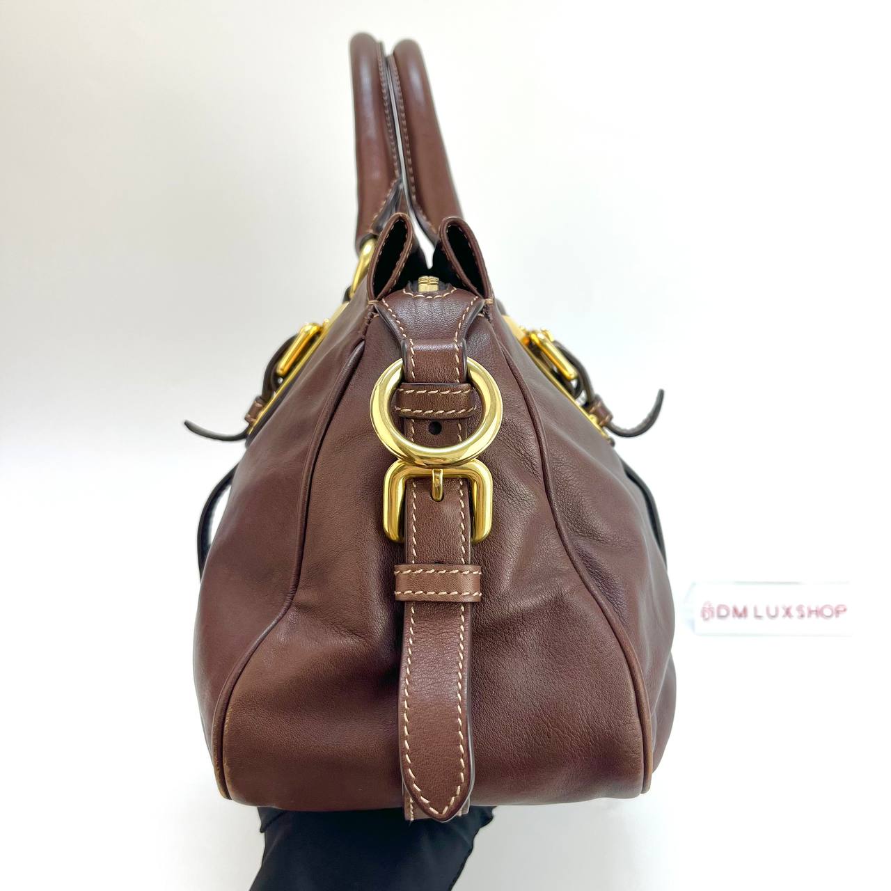 Prada Brown Leather Tote Bag GHW