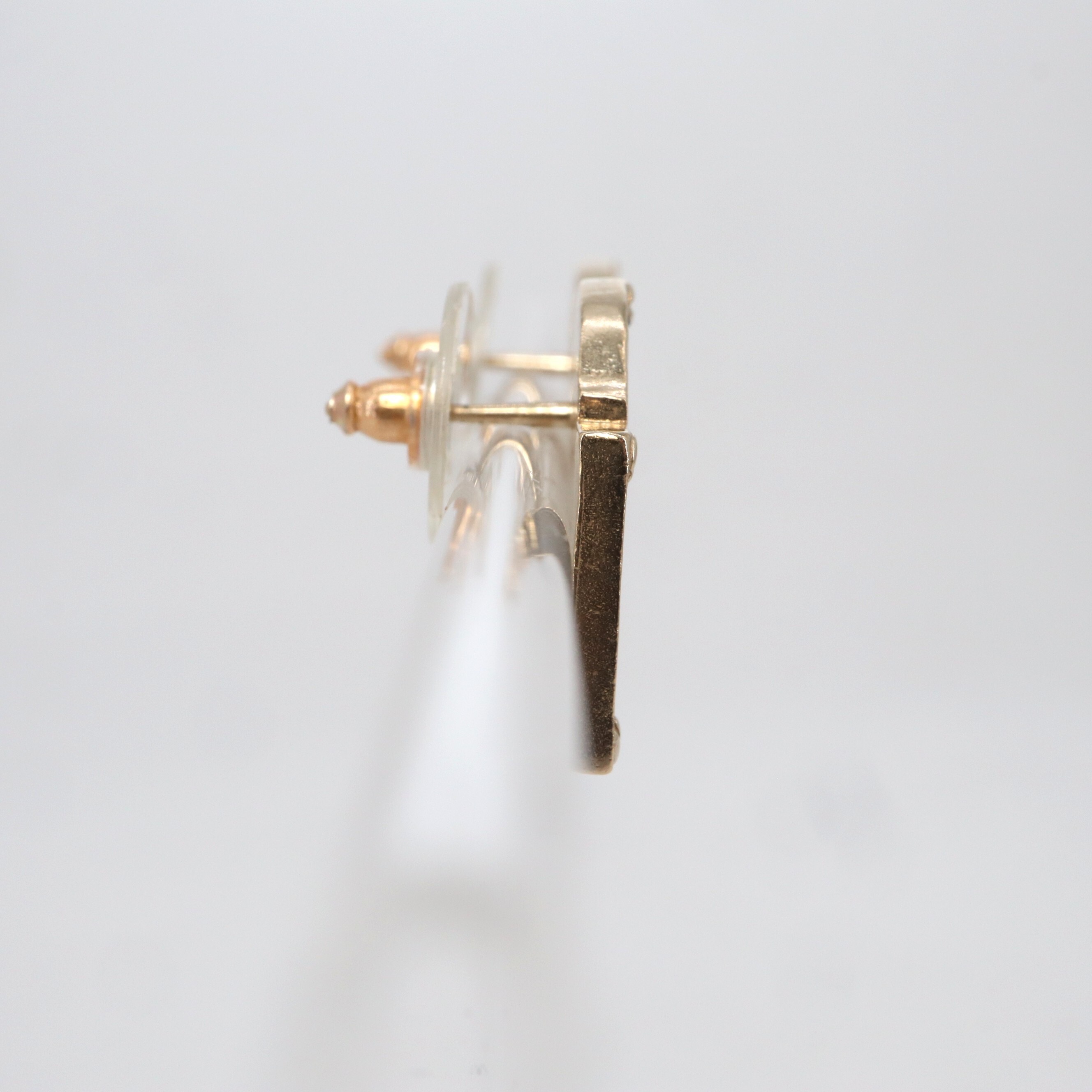Chanel Coco Mark "Rue Cambon" Sign Piercing Earrings