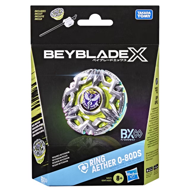 【超靚配色】爆旋陀螺 X Beyblade X Ring Aether 0-80DS BX Infinity Starter Pack Top and Launcher