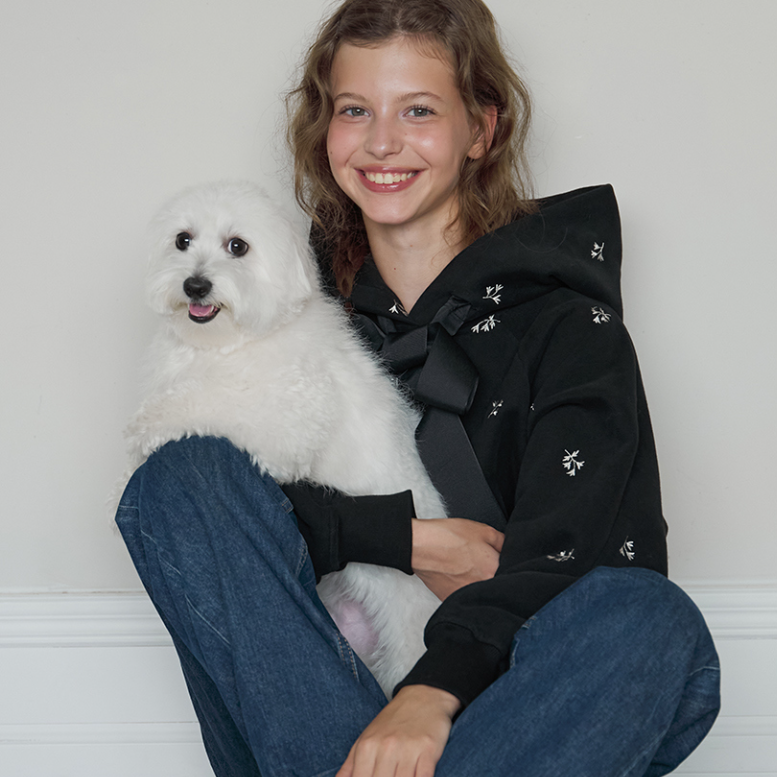 [HIBISCUS BLOOM] Bonnie Stitch Ribbon Hoodie