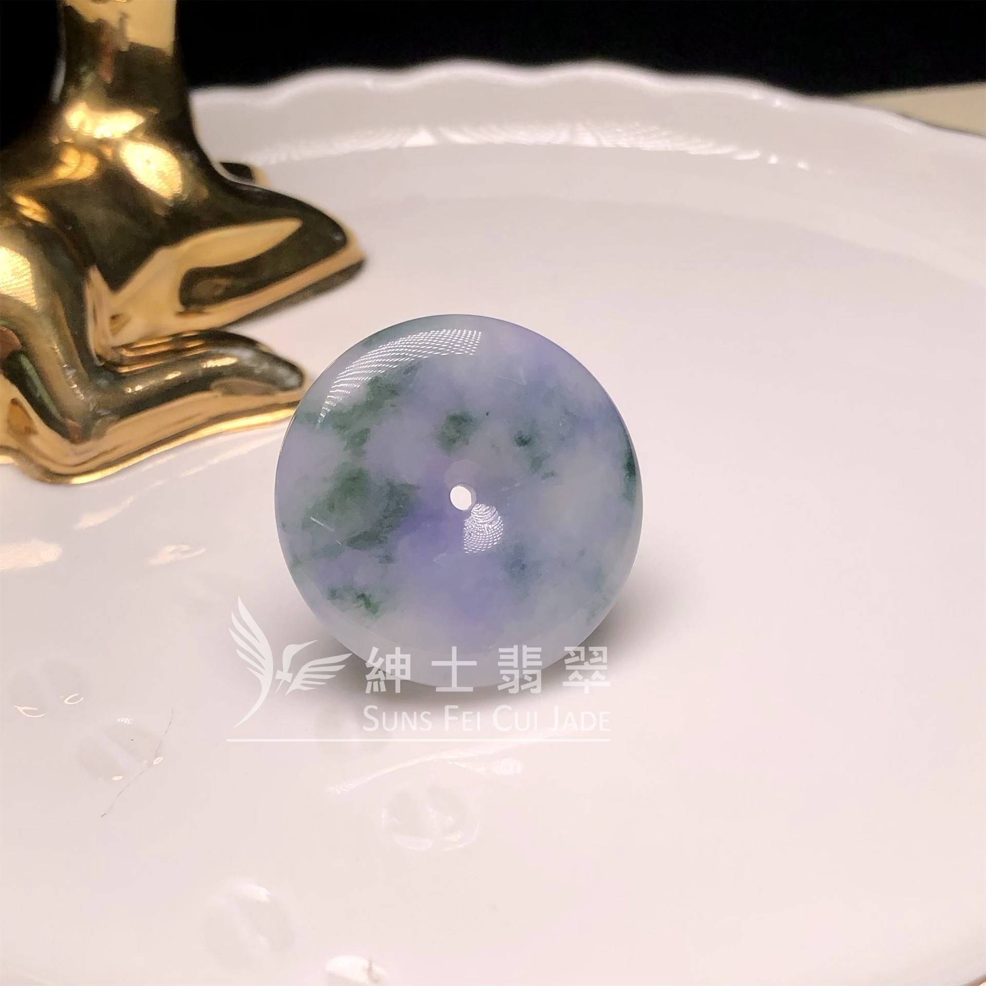 B08496 茄紫飄花平安扣