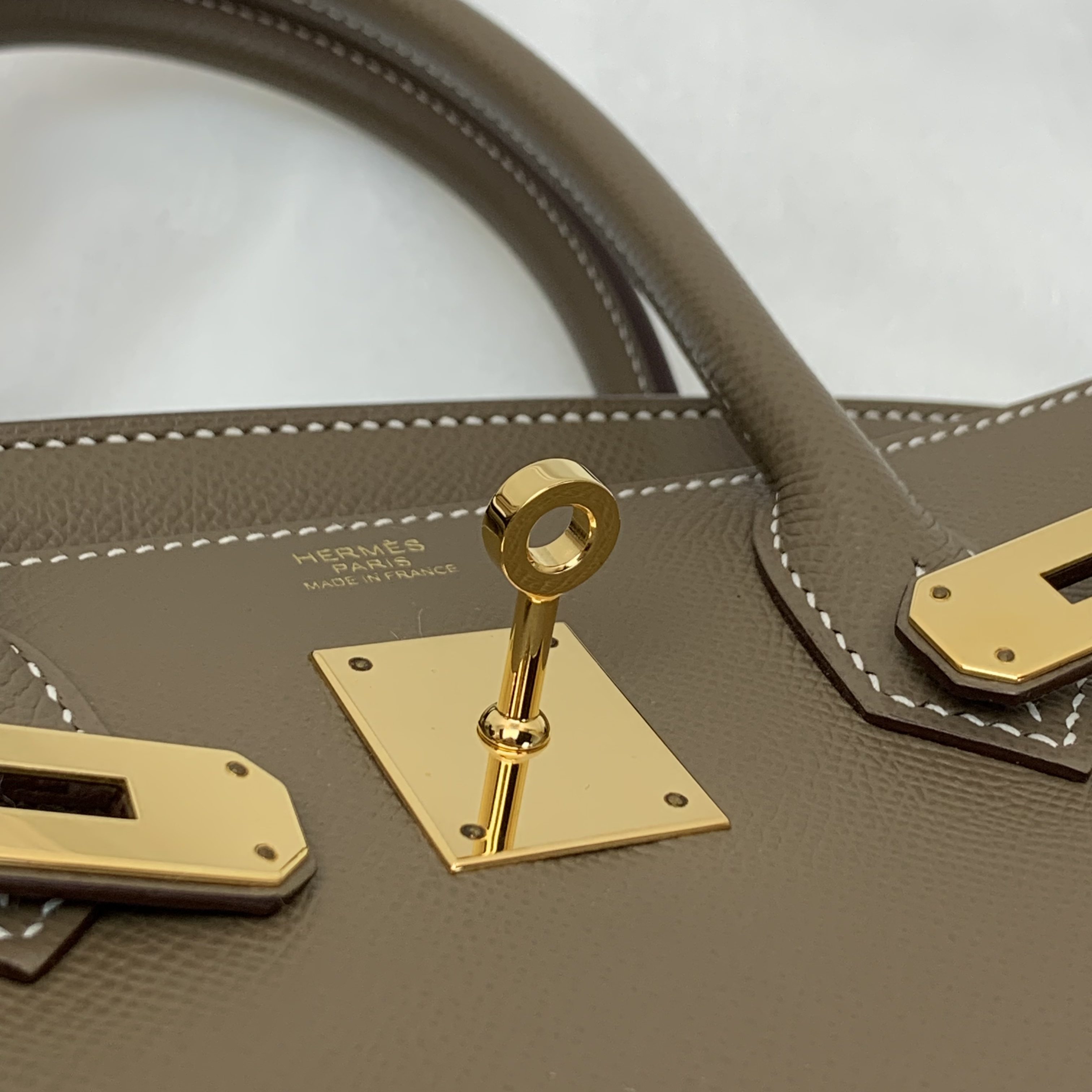 Full set Hermes Birkin30 大象灰金扣 Y刻印