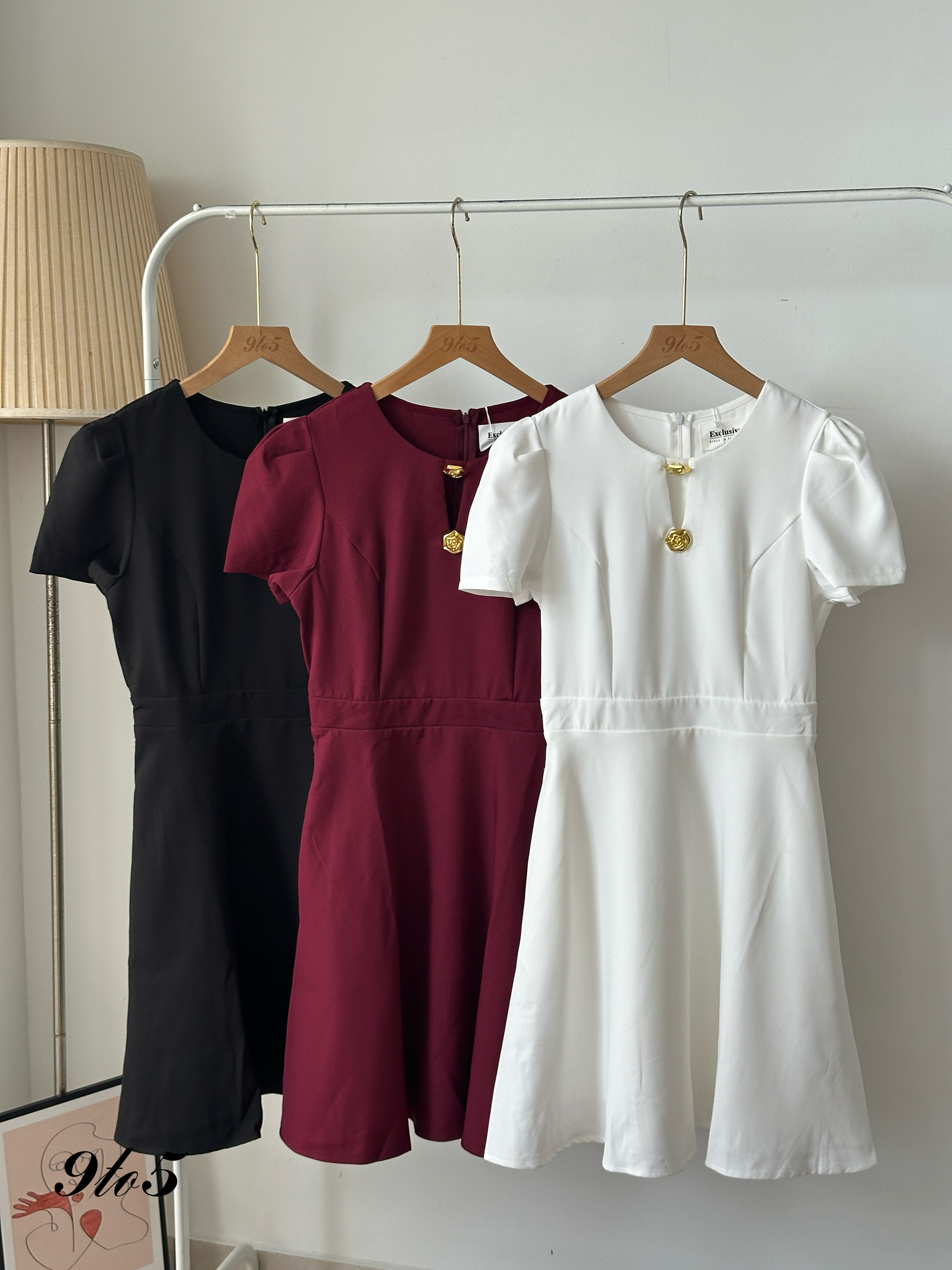 D2332 Puff Sleeve Dress - 4 Colors