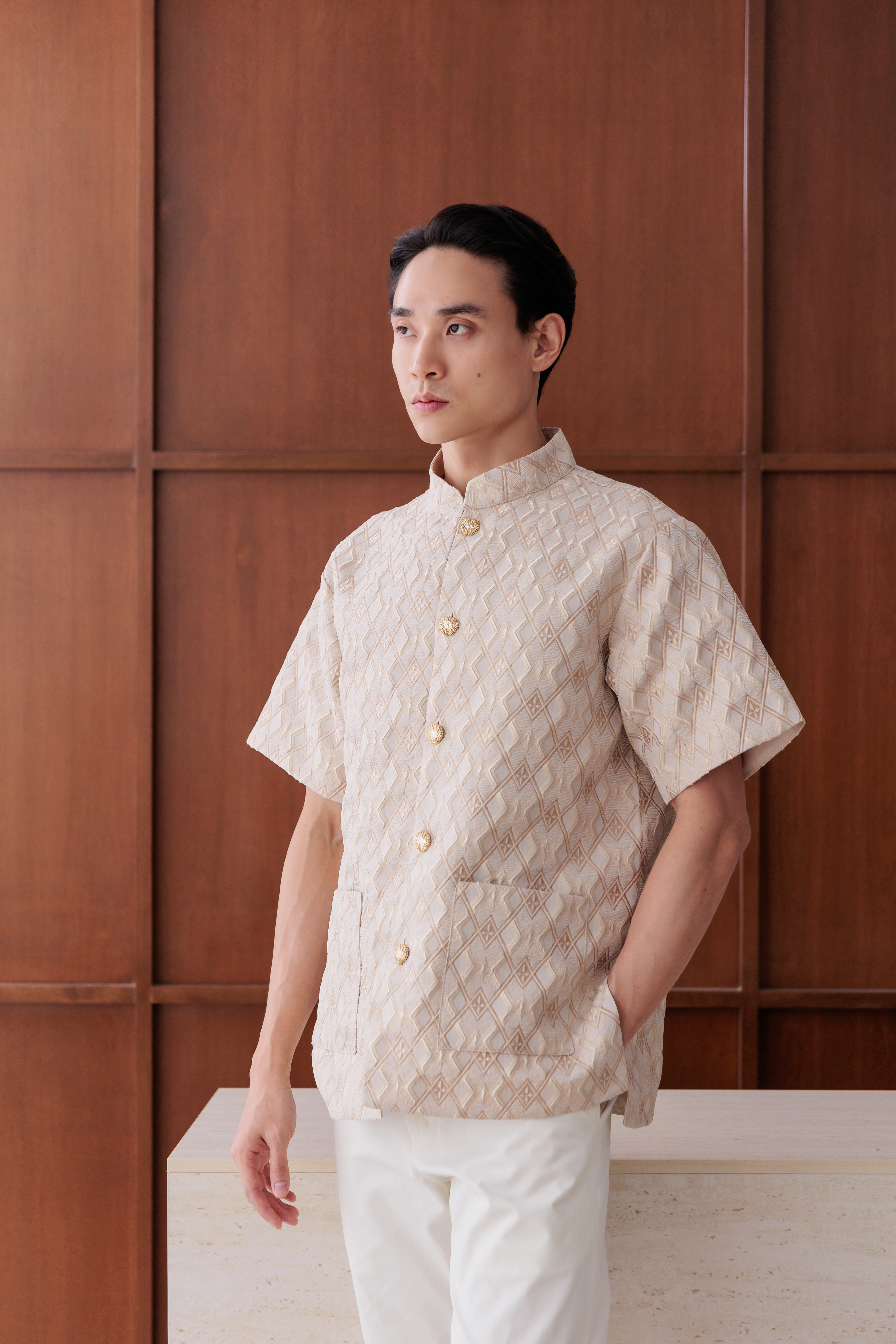 【Pre- Order】Gilded Prosperity Ivory Elite Shirt   鎏金聚瑞 IW002