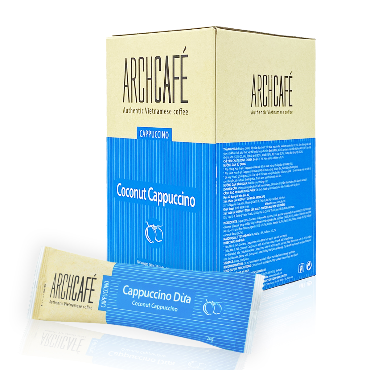 Archcaff正宗越南咖啡椰子味泡沫20克X12條